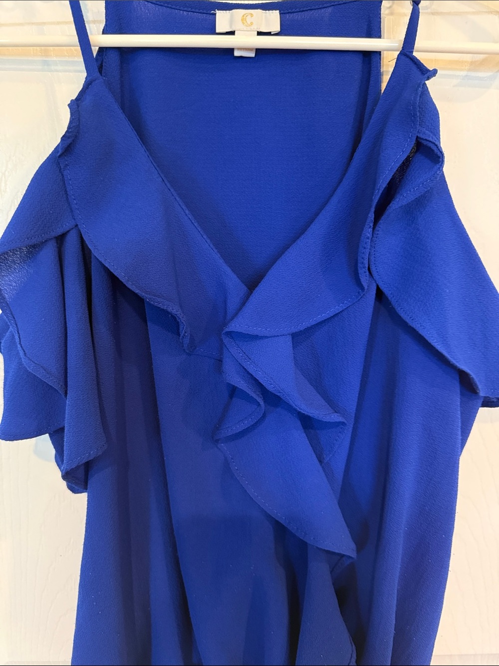 C Royal Blue Ruffle Camisole - Picture 2 of 3